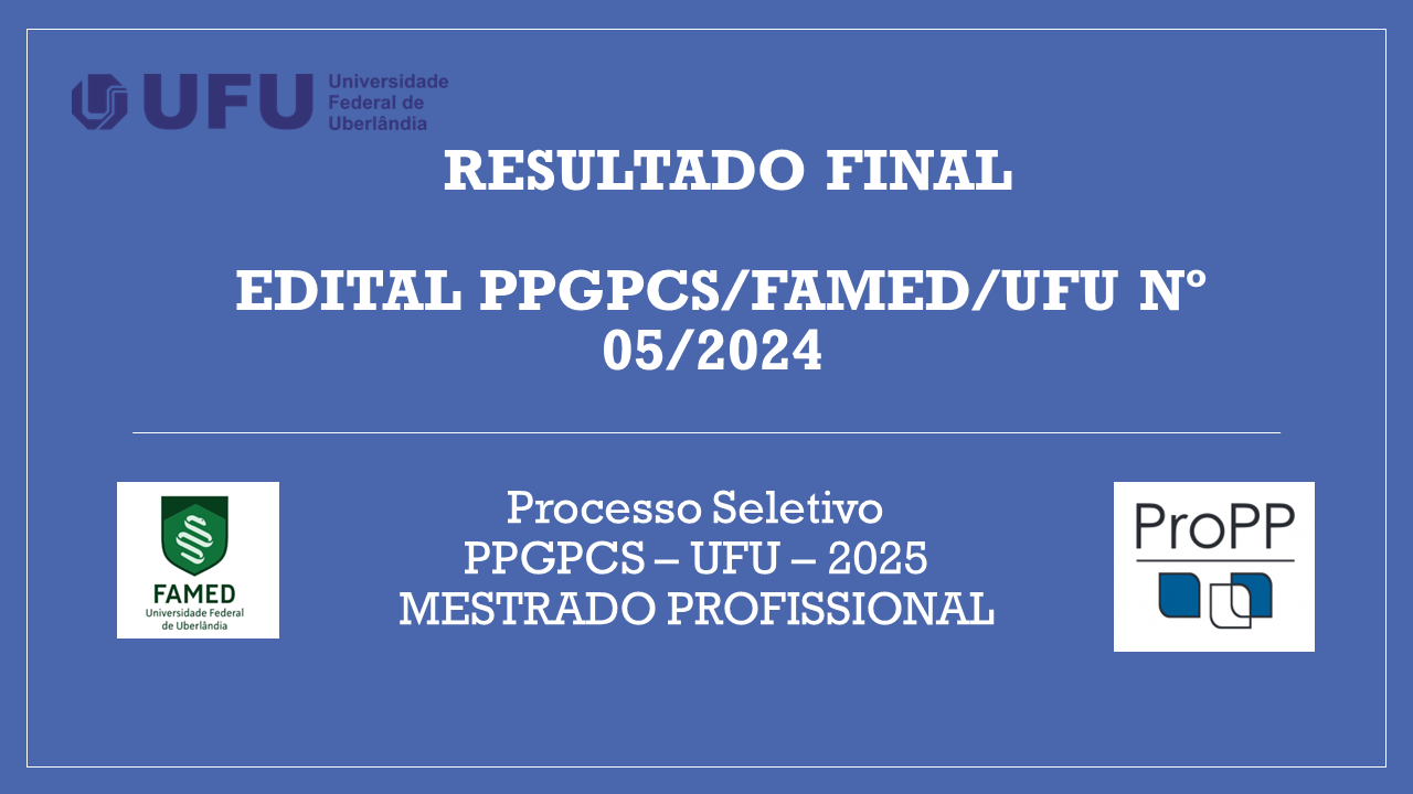 Resultado Final  EDITAL PPGPCS Nº 05/ 2024